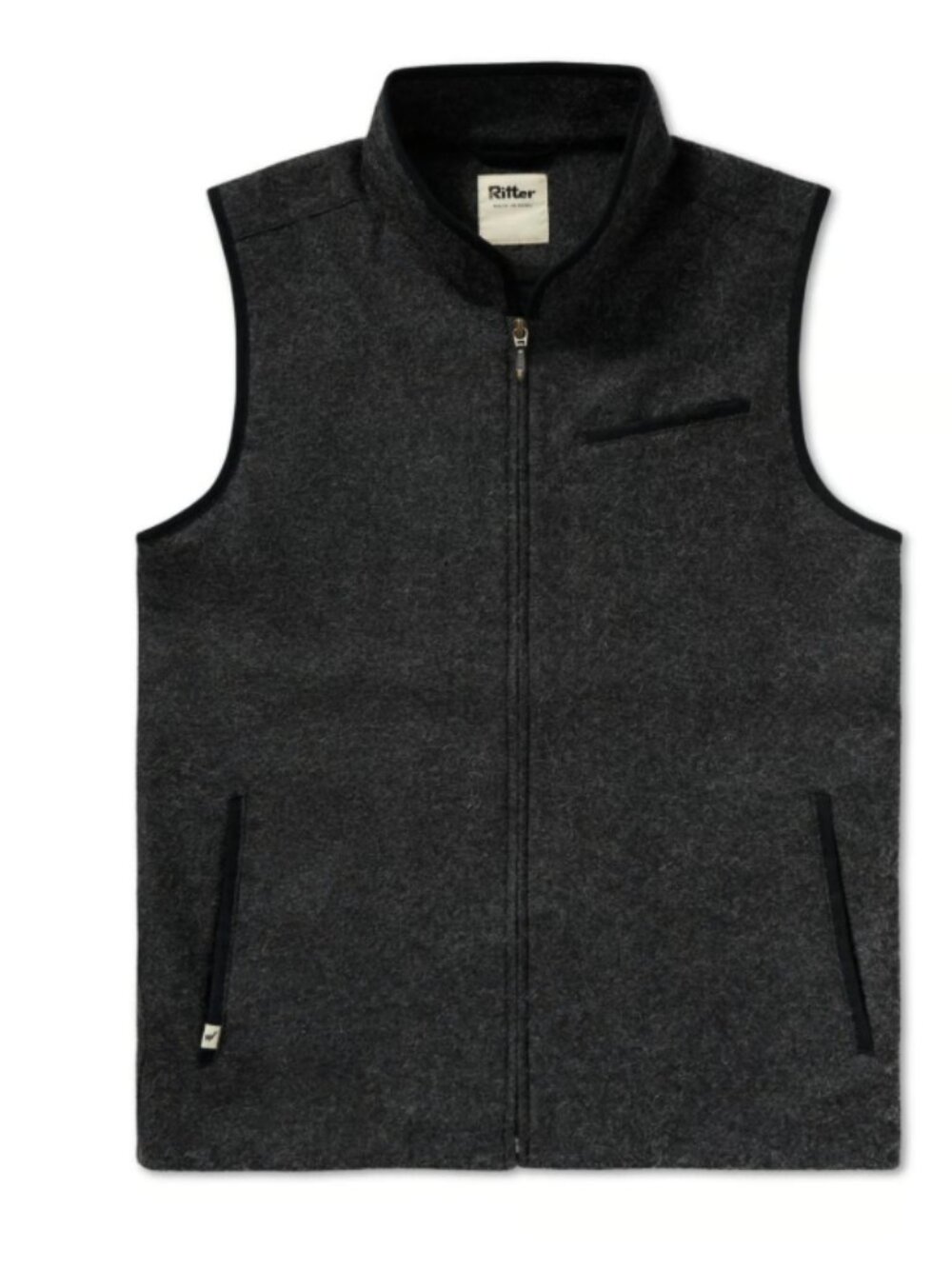 Ritter Alpaca vest Charcoal Men's Charcoal gray Zip-Front Vest Sweater l